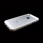 Wholesale iPhone 5 5S Bumper with Chrome Button (White-White)